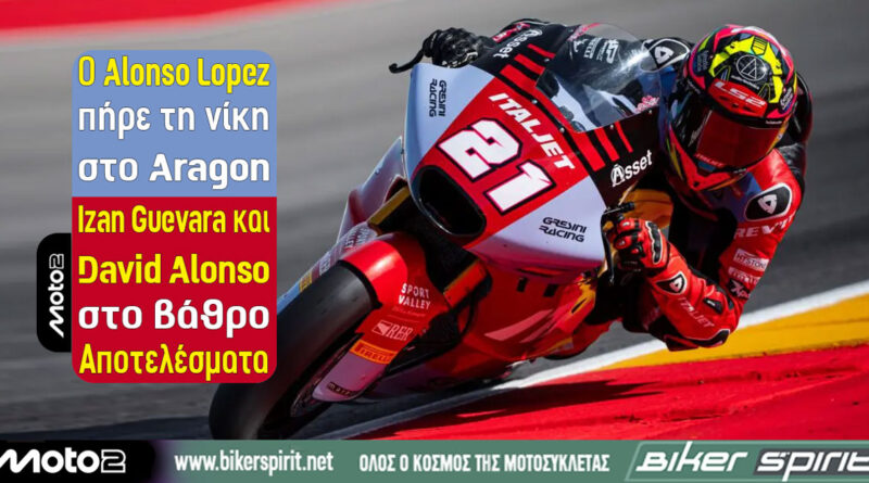 Alonso Lopez νικητής στον αγώνα Moto2 του GP Αραγονίας 2026 στο MotorLand Aragón