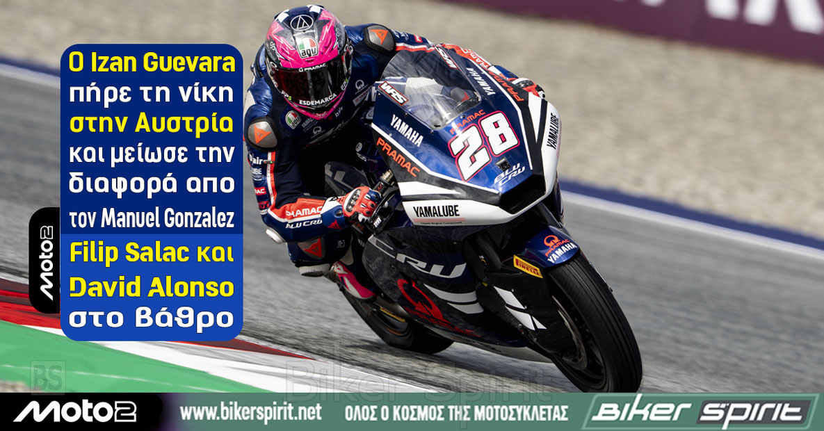 Izan Guevara νικητής στη Moto2 στο Grand Prix Αυστρίας στο Red Bull Ring