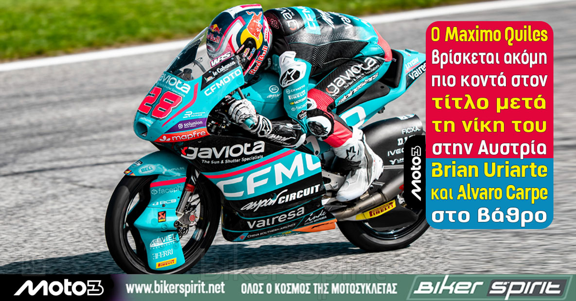 Maximo Quiles νικητής στο Moto3 Grand Prix Αυστρίας στο Red Bull Ring